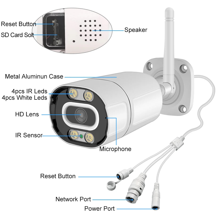 Smar Outdoor IP Wifi 3MP Survalance Camera for Wifi CCTV System Kit Human Detection Night Vision Video Cam ICSEE Two Way Audio