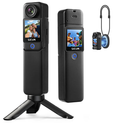 4K VLOGGING Camera C300 SJCAM With Mini Tripod Necklace, Long Battery Six-Axis Gyroscope Anti-Shake Sports Cam for Travel