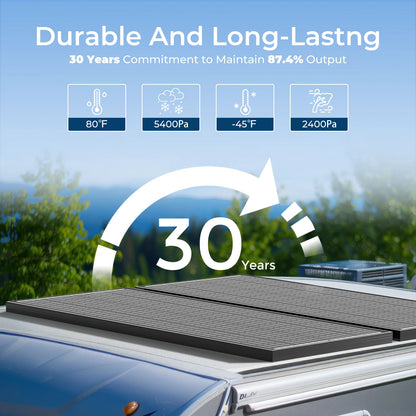 RVPOZWER Rigid Solpanel 100W 12,8V – N-Type 18BB Monokristallin, Vattentålig, 1/2/4-pack, Husbil/Båt/Stuga/Off-Grid, EU-lager (Frankrike)