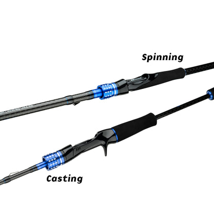 BIUTIFU Casting Spinning Lure Fishing Rods 1.68m 1.98m 2.1m 2.28m 2.4m 2.7m 3.0m 3.3m 2 Tips Baitcasting 3-80g Ultralight Fast Carbon Pole with Rod Tube Backpack For Seabass Bass Trout Pike