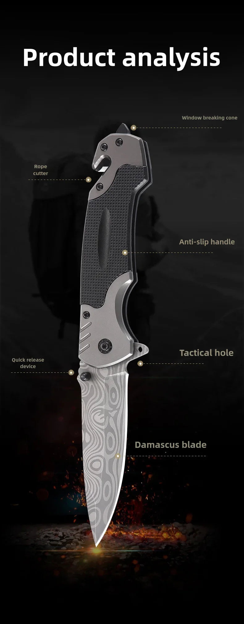 Outdoor Folding Knife - High Hardness Steel Blade, Sharp And Compact, Perfect For Carrying Around, Suitable For Camping And Surv