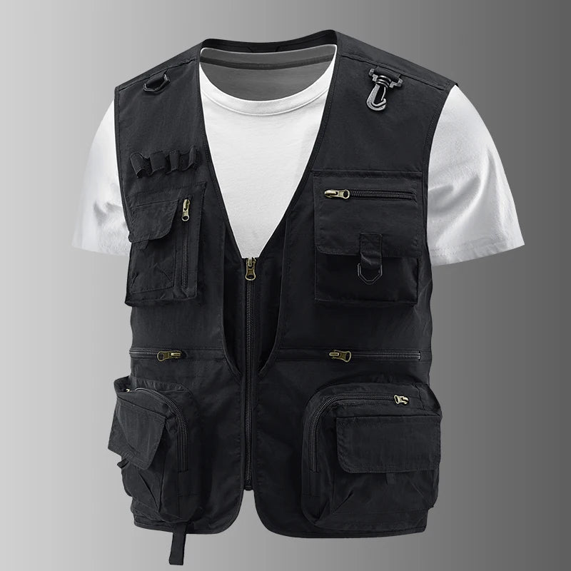 Fishing Vest Breathable Fishing Travel Mesh Vest with Zipper Pockets Summer Work Vest for Outdoor Activities
