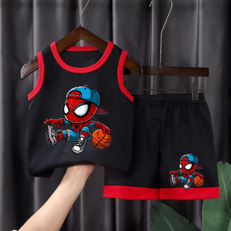 Summer Children's Sport Clothes Sets Breathable Comfortable Mesh Casual Outfits for Boys Basketball Vest and Shorts 2pcs Suit
