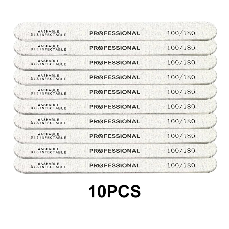 10-100PCS Wooden Nail File Professional Sanding Buffer Files 100/180/240 Double Side For Nail Art Pedicure UV Gel Tips Tools