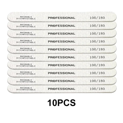 10-100PCS Wooden Nail File Professional Sanding Buffer Files 100/180/240 Double Side For Nail Art Pedicure UV Gel Tips Tools