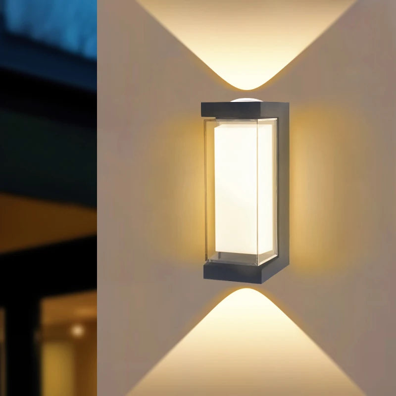 LED Vägglampa Upp & Ner Ljus – Vattentålig, Inne & Ute, AC 85–265V, 8 Stilar