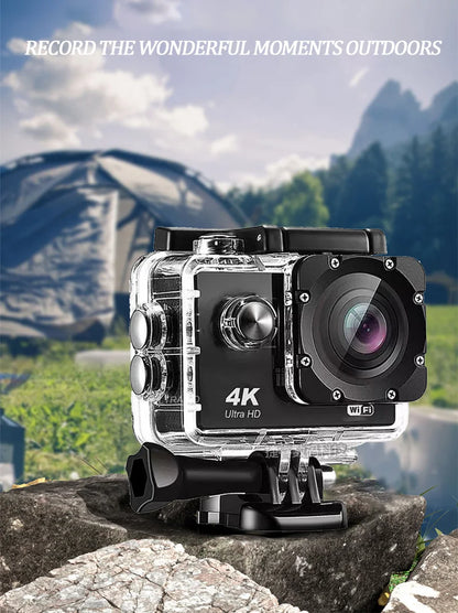 Ultra HD 4K Action Camera 30fps/170D Underwater Helmet Waterproof 2.0-inch Screen WiFi Remote Control Sports go Video Camera Pro