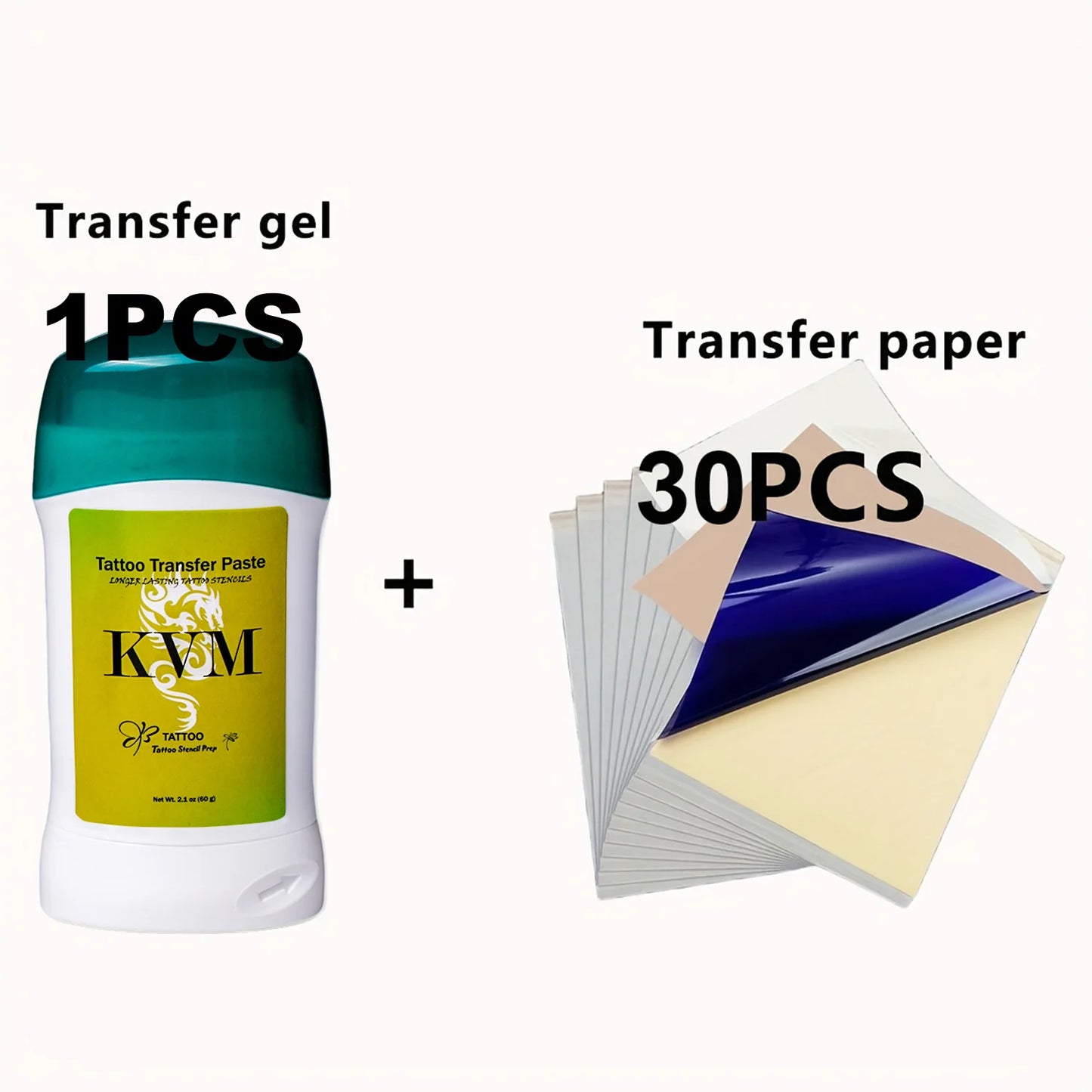 KVM Tattoo Transfer Stick Paste + 4 Layer Thermal Tattoo Transfer Paper Set Clear Long Lasting Tattoo Stencil Kit For Tattoo