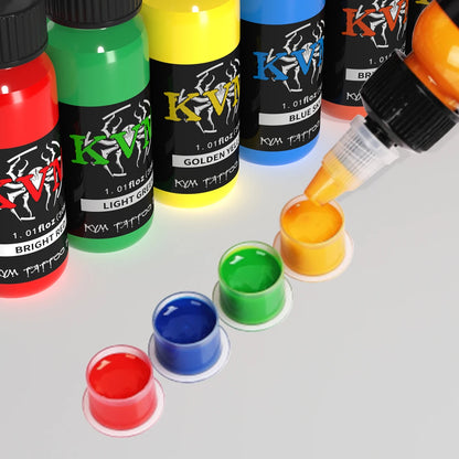 14Colors 1/oz Tattoo Ink Pigment Body Color Drawing Art Tattoo Ink Semi-permanent Makeup Tattoo Supplies for Tattoo Artists