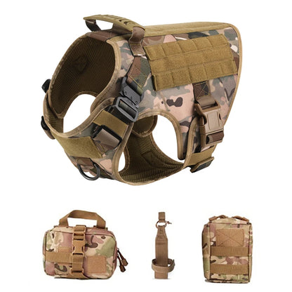 Taktisk Militärhundsele & Koppelset – För Schäfer, Golden Retriever & Stora Raser, S–XL