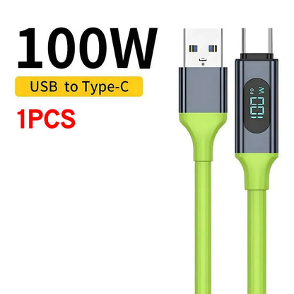 USB-C-laddkabel med digital effektmätare – 100 W/240 W, 1,5 m