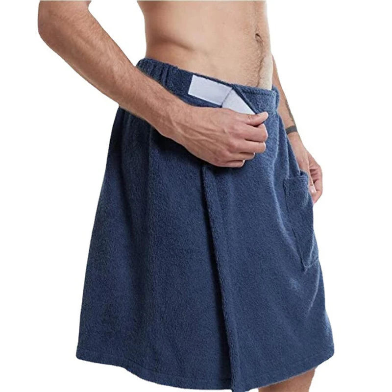 YOMDID Men Soft Wearable Bath Towel With Pocket Bathrobes Shower Wrap Sauna Gym Swimming Holiday Spa Beach Towel Toalla De Playa