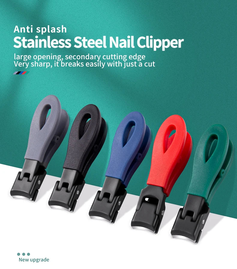 Large Jaw 8mm Openning Nail Clipper Thick Hard Special Nail Cutter Stainless Steel Manicure Tools Toe Cutter Trimmer Anti-Splash