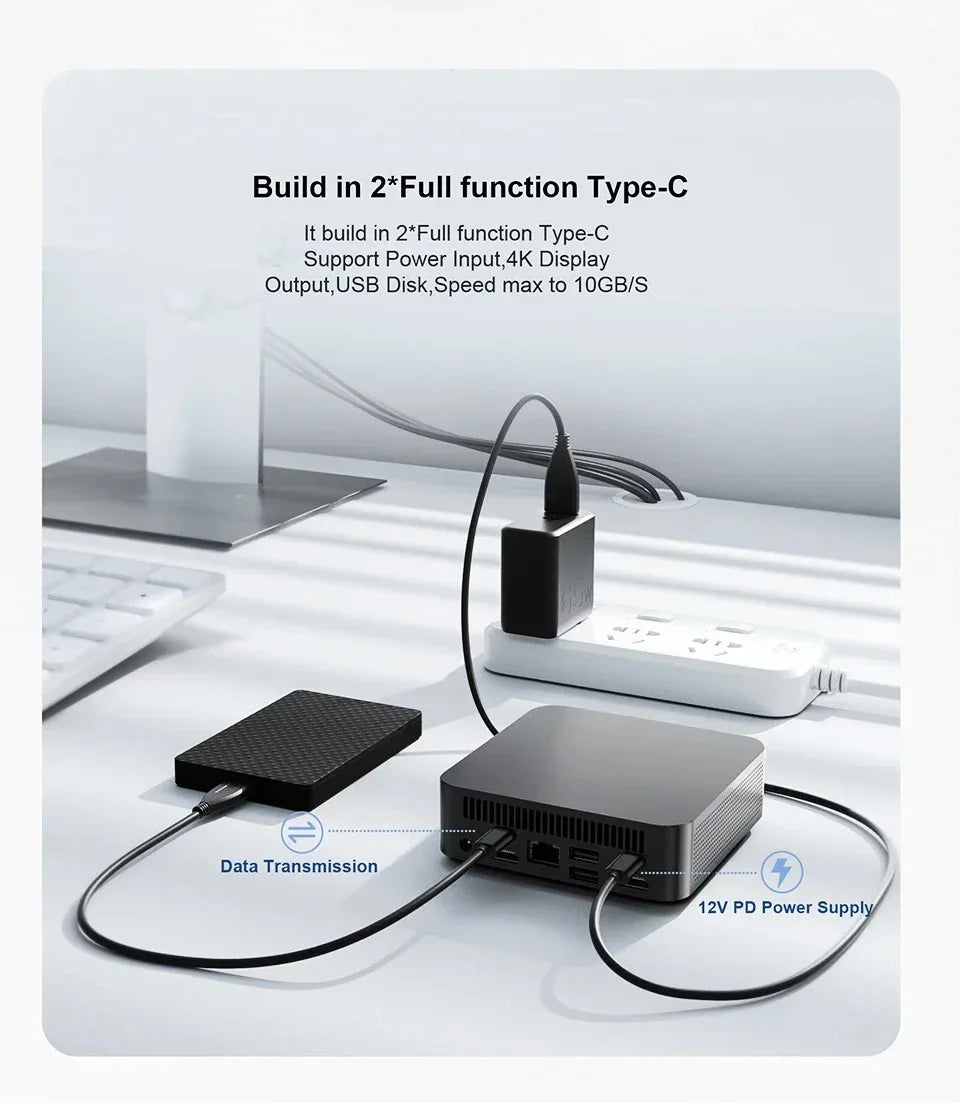 Mini Computer PC Portable Intel N150 Windows 11 Pro 16GB 32GB RAM 1TB SSD Gaming Computer WiFi 6 USB3.0 Mini Desktop PC