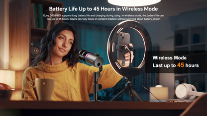 COMICA D10 PRO RGB Cardioid USB/XLR Dynamic Wireless Microphone Gaming Mic Voice Noise Reduction for Streaming Interview Podcast