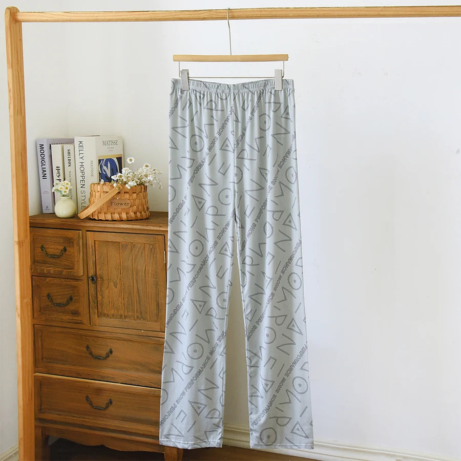 Herr Pyjamasbyxor Långa – Tunna Andningsbara Casual Hemmabyxor, 12 Färger M–6XL