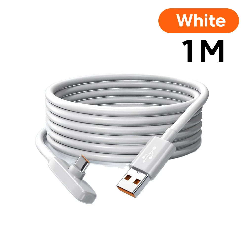 USB-C snabbladdningskabel med 90° kontakt – USB-A eller USB-C till USB-C