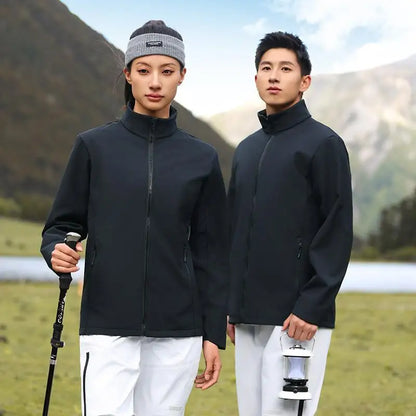 customized logo Men's Tactical Jackets Softshell Lightweight Coats with Pockets Water Resistant Outdoor Hiking couple top C2407