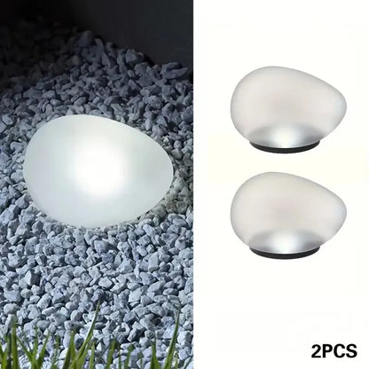 Solar Stenlampa Utomhus – Frostad Glaseffekt, IP65, Varmvit/Färgad, Automatisk, Trädgård & Gång