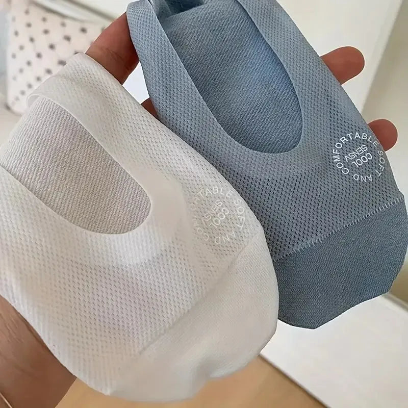 1/4/10 Pairs Women Breathable Mesh Invisible Socks Spring Summer Thin Soft Comfortable Silicone Anti Slip Cotton Casual Socks