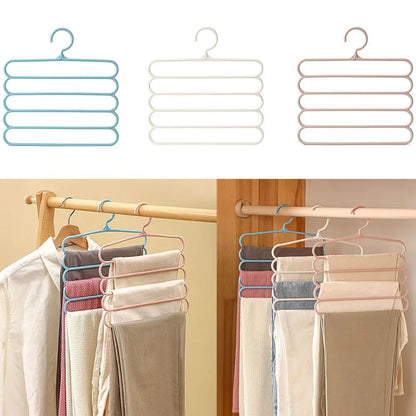 5 Layers Trousers Hangers Household Multi-layer Thickened Clothes Storage Holders Multifunctional Pants Towel Scarfs Racks