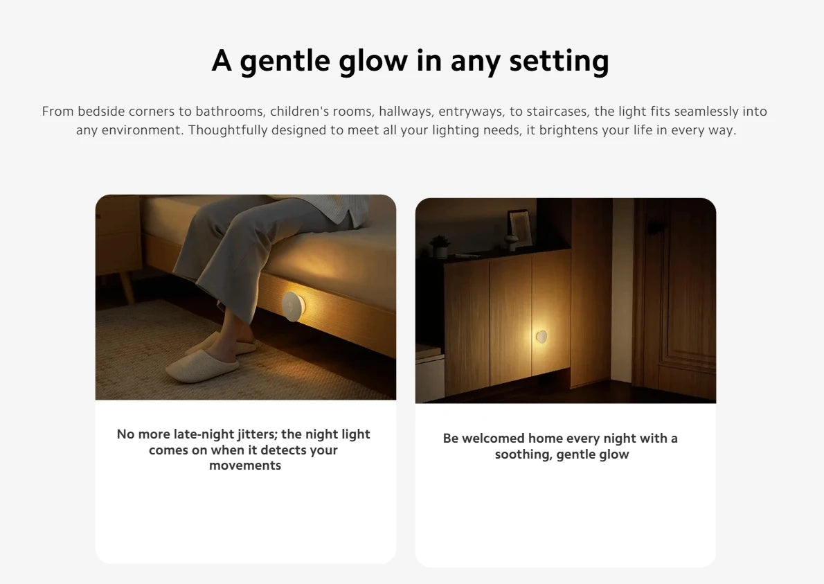 Original NEW MiJia Night Light 3 With Dual Sensors for Light And Motion, Supports Both Motion-Sensing and Always-on Modes