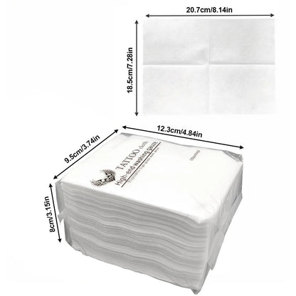 50/pcs Disposable Tattoo Wipe Paper Towel Tissue Non-woven Fabric Body Art Permanent Makeup Tattoo Cleaning Tool Tattoo Supplies