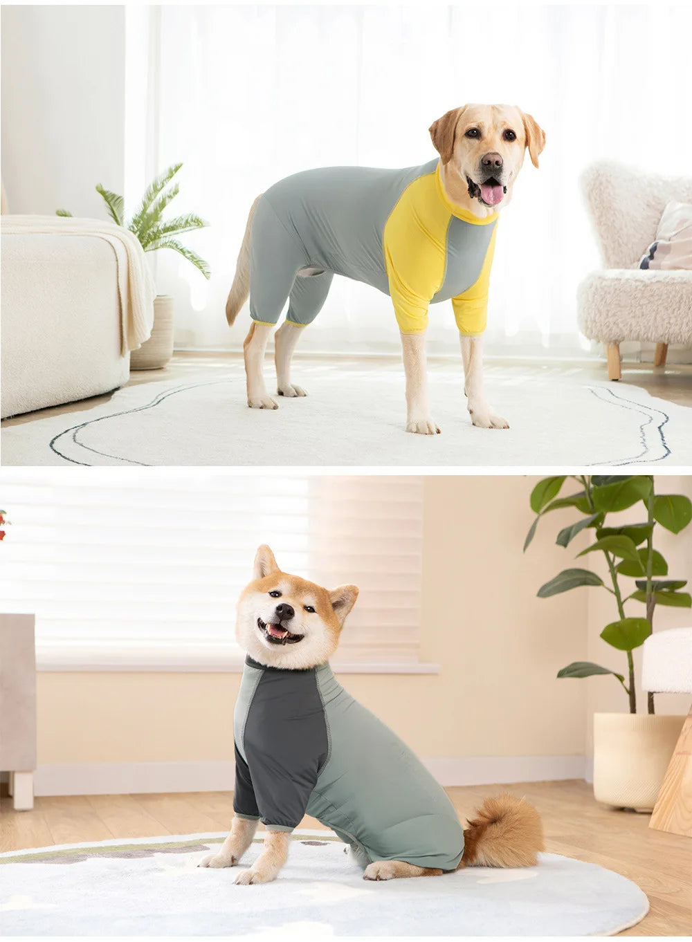 Dog Pajamas Onesie Summer Sun Protection Quick-Dry Bodysuit Clothes Anti-shedding Full Body Pet Jumpsuit for Medium Large Dogs