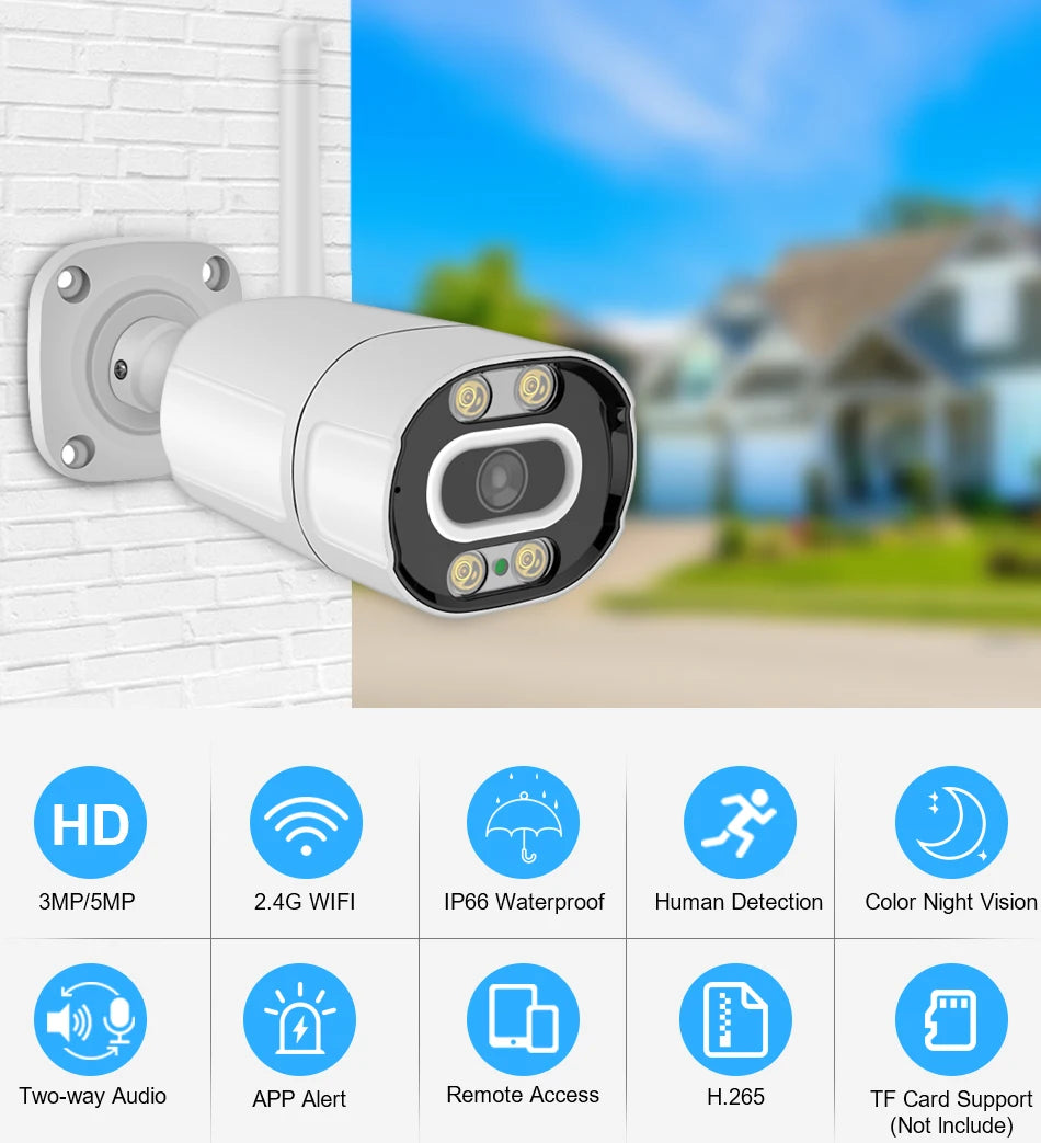 Smar Outdoor IP Wifi 3MP Survalance Camera for Wifi CCTV System Kit Human Detection Night Vision Video Cam ICSEE Two Way Audio