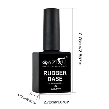 QAZIXU 8ml Rubber Base Gel Nail Polish Set 6 Colors Jelly Pink Natural Color Semi Permanent Soak Off UV LED Nail Art DIY