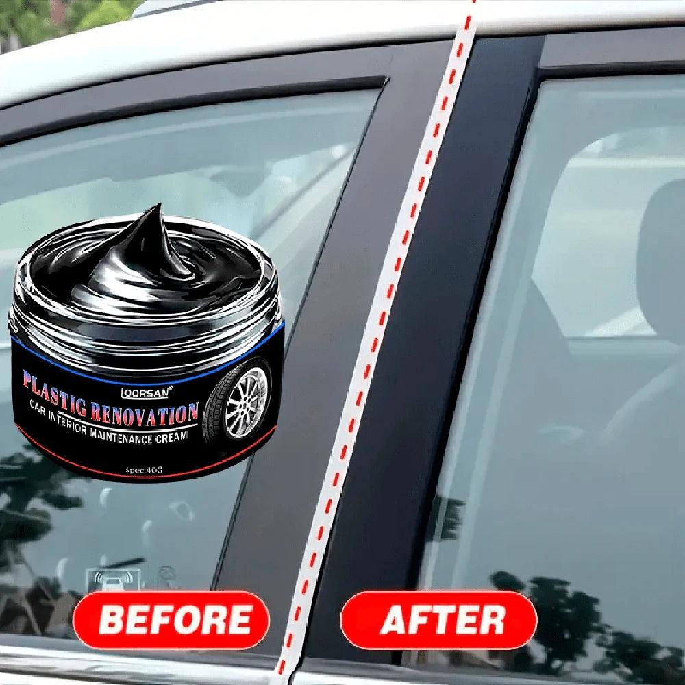 Car Plastic Polish Cream - Interior Restorer, Scratch Remover, Gloss Enhancer, Fading Prevention, Easy Repair Solution 40ml