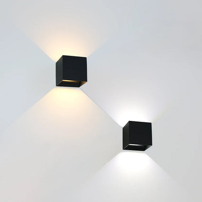 Modern Fyrkantig Utomhus Vägglampa – Aluminium, Svart/Vit/Grå, Varmvit/Kallvit, 6W/12W, Vattentålig