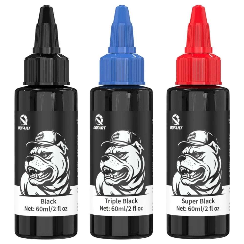 DQFART Triple Super Black Tattoo Ink High-quality Long-lasting Safe Tattoo Ink Creative Designs Skin Coloring Professional