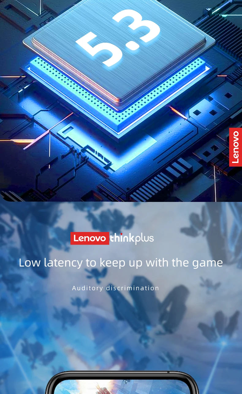Lenovo GM2 PRO XT88 True Wireless Earbuds – Bluetooth 5.3 Dubbel Mikrofon Touch 4h Speltid Svettskyddad HiFi Bass CE/FCC Vit Svart
