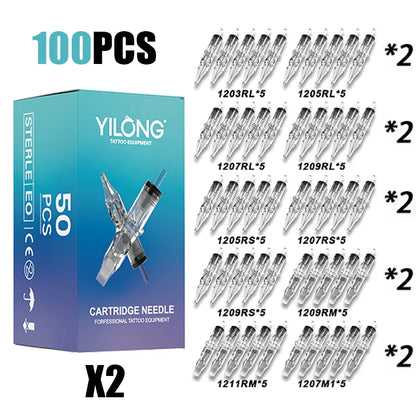 50/20PCS MIX Tattoo Cartridge Needles Individual Package Disposable Sterile Transparent Tattoo Needles  for Tattoo Pen Machine