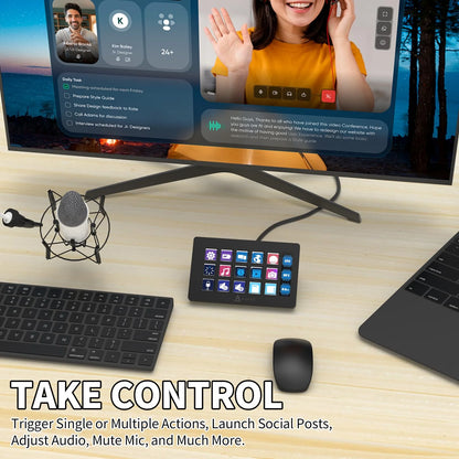 AJAZZ AKP153 makropanel med 15 LCD-knappar och USB-C