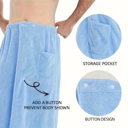 1 coral velvet men's bath towel-adjustable elastic bath towel-soft and skin-friendly, 31.5 * 55 inches, men's outdoor sauna skir