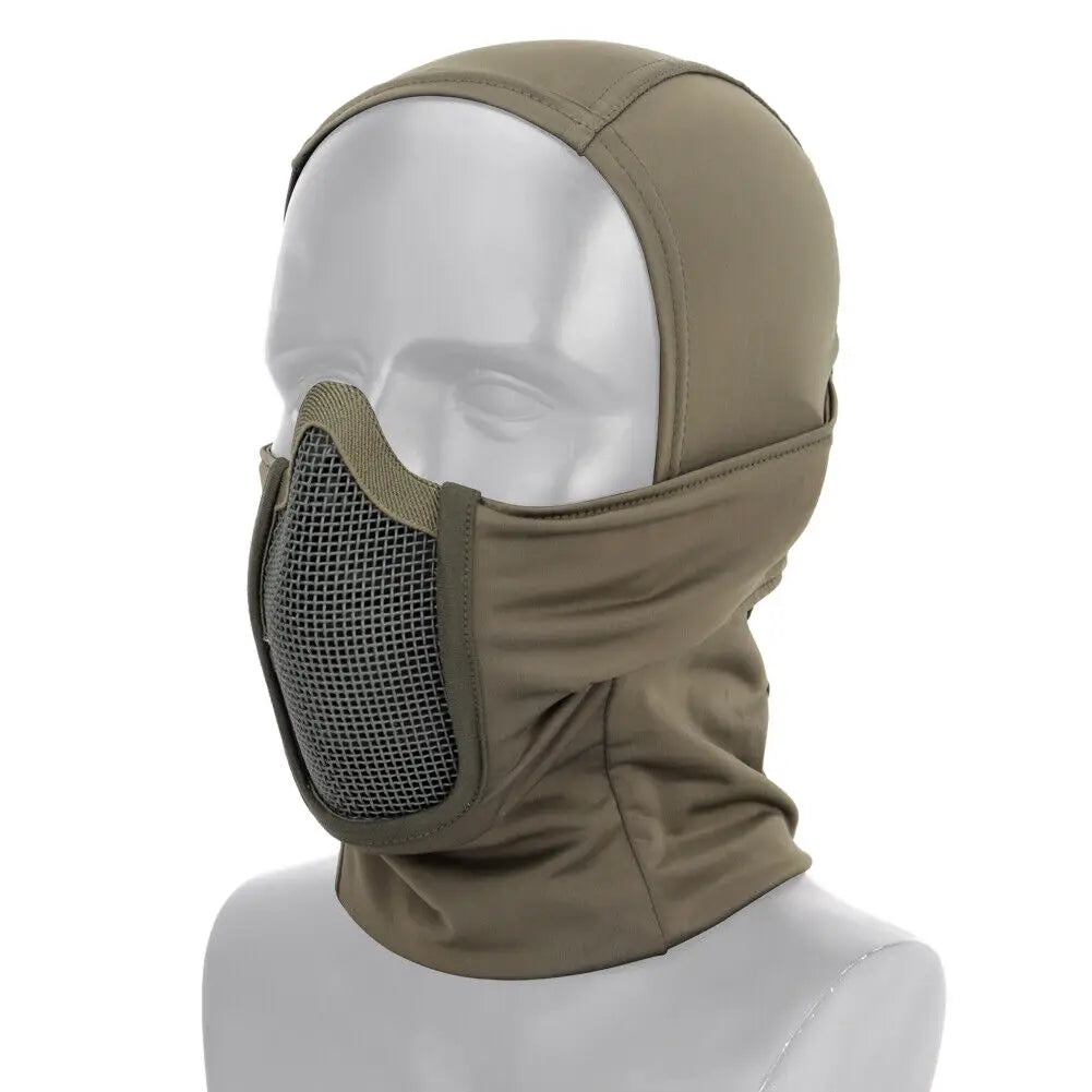 Taktisk balaclava halvmask med andningsbart nät