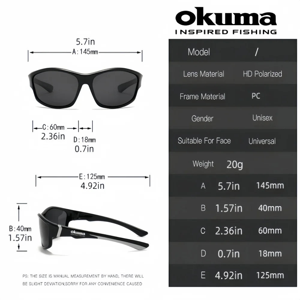Okuma Polariserade Sportsolglasögon – UV400-skydd för cykling, körning och fiske