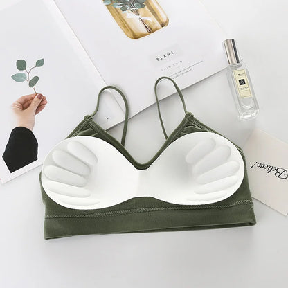 Women Non Wired Bras Seamless Bras Sports Bra Gym Running Push Up Bralette Padded Vest Elastic Brassiere Women Gym Bra Top