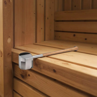 Modern Designer Stainless Steel Sauna Ladle with Wood Handles Customized Size for Sauna Accessories