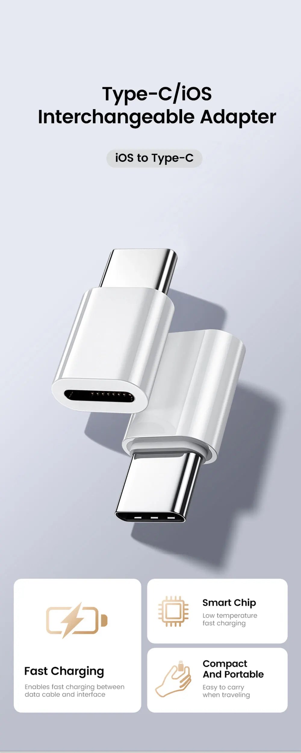 Type C To Lightning Adapter Type C Male To Lightning Female Converter High Speed Charging/Transfer Adapter for iphone 15 16