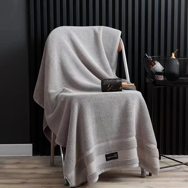 1/2/3pcs Grey Bath Towels Set for Adults - Absorbent Luxury Cotton Towels for Bathroom Home Hotel Beauty Salon Beach Gift Towels