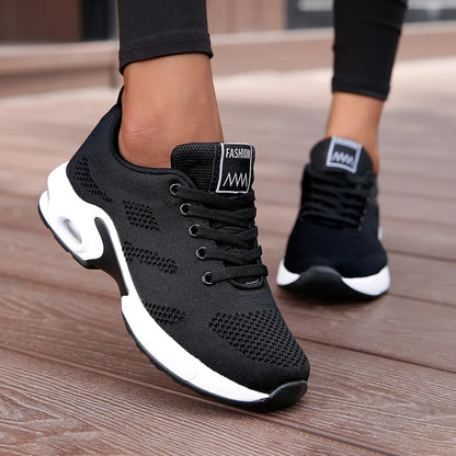 Dam platform sneakers i mesh – Andningsbara, chunky sula, löpning & sport, storlek 36–42, 4 färger