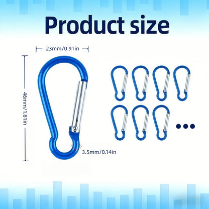 5-100Pcs Aluminum Carabiner Key Chain Clip Outdoor Camping Keyring Snap Hook Water Bottle Buckle Kit Climbing Accessories