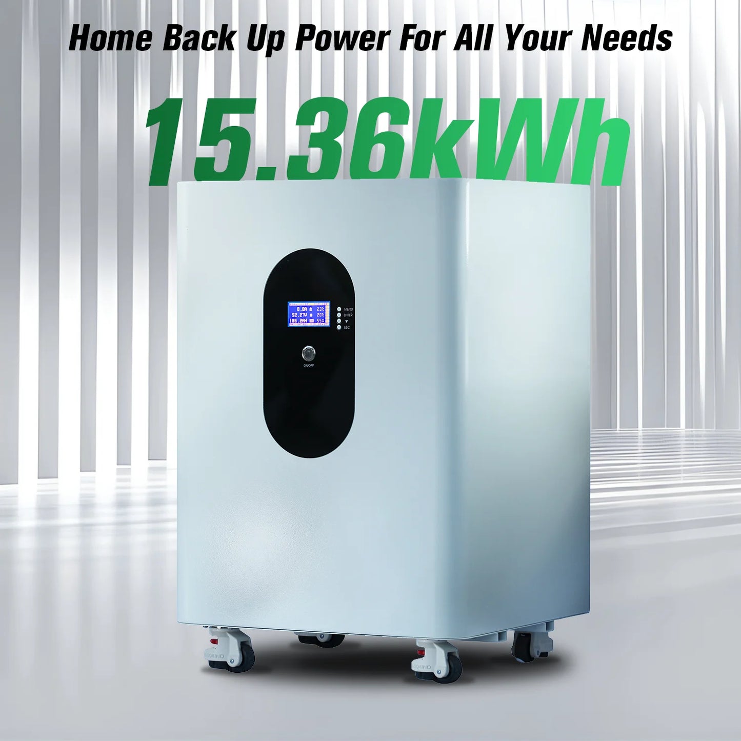 NIELFTOR 51,2V LiFePO4 Batteripack 5–45kWh – 16S 200A BMS LCD CAN/RS485 Hjul Solceller Off-Grid, EU-lager Polen