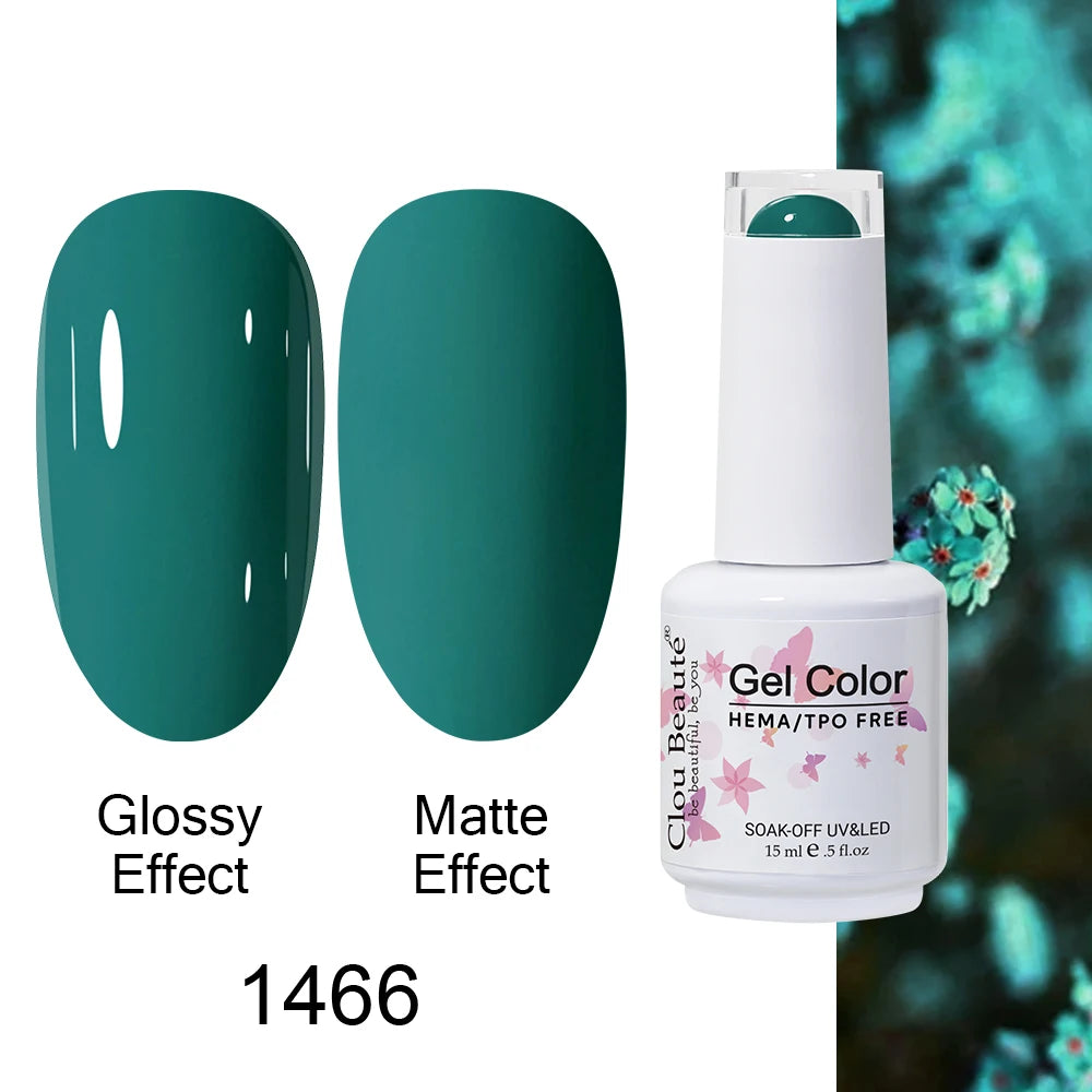 Clou Beaute Gel Nail Polish Neon Brown Royal Blue Red Green Pastal Nude Nail Art Varnishes Gel Lacquer Top Coat UV Gel Nail