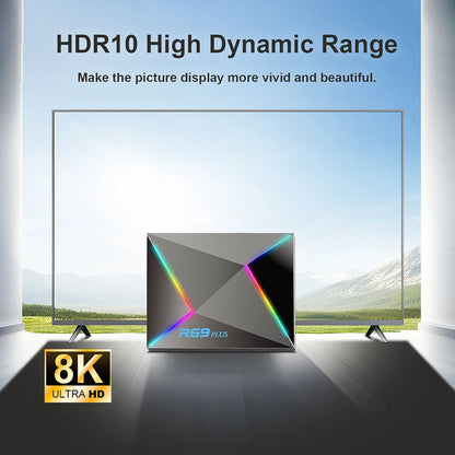 R69 Plus TV Box Android14 Ultra Voice Control HDR10 8K Allwinner H728 Octa Core 1000M LAN WIFI 6 BT5.0 Media Player Set Top Box