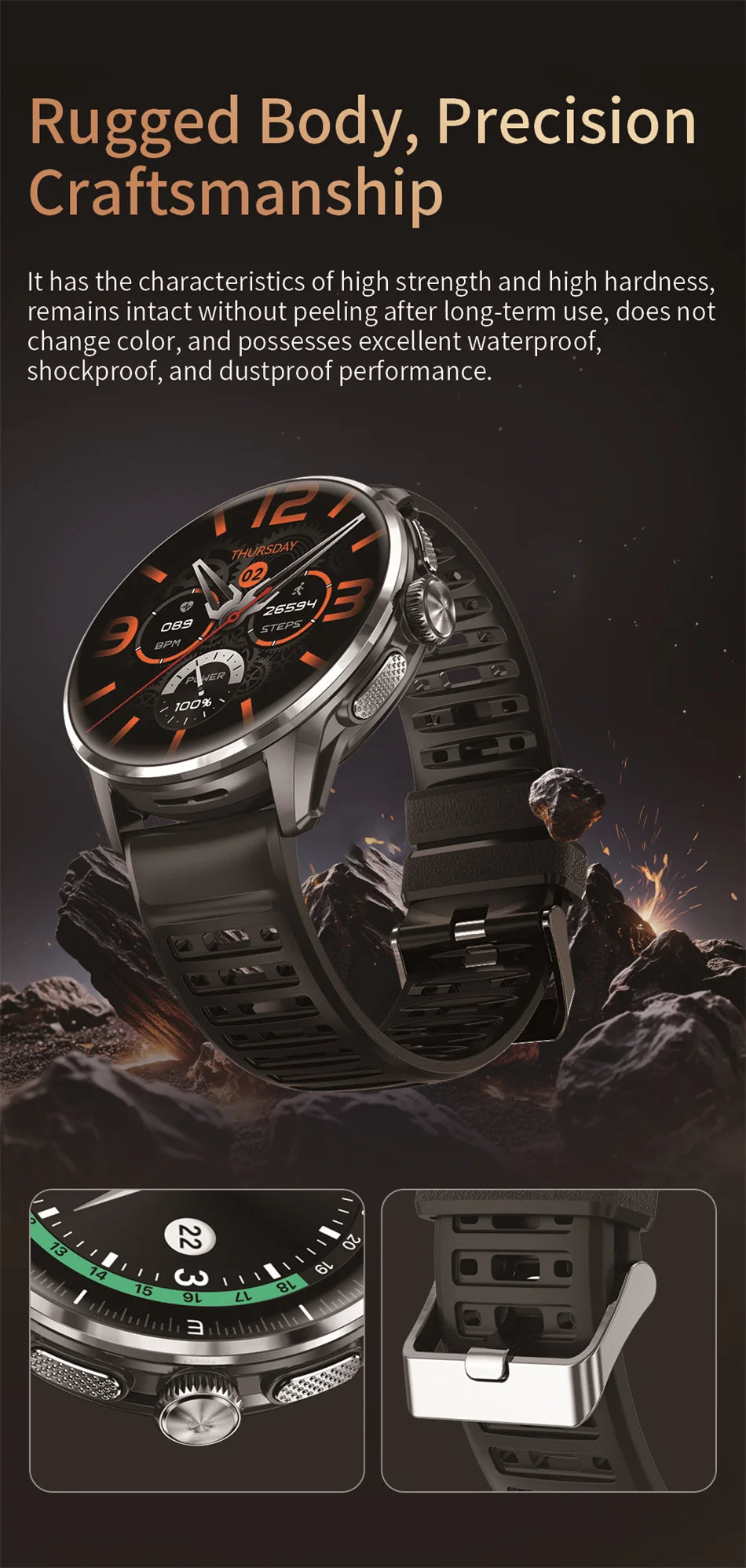 4G/3G Full Network Infrared Smart Watch 1.60 inch AMOLED Screen 800W Video Call  2100mAh Google Play WIFI GPS Compass Smartwatch