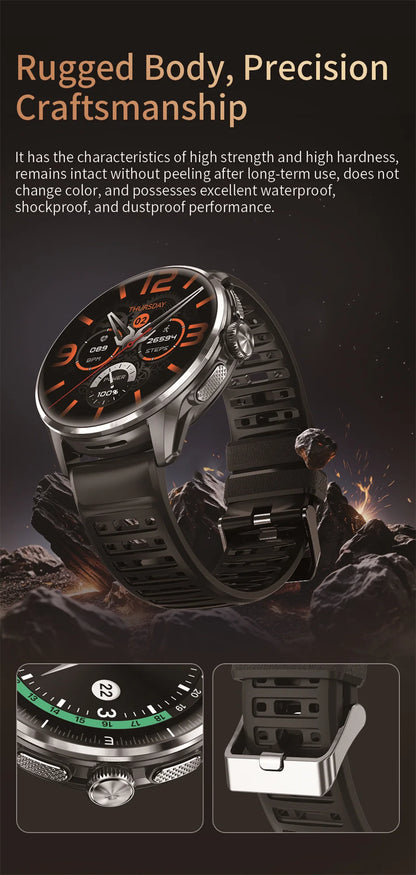 4G/3G Full Network Infrared Smart Watch 1.60 inch AMOLED Screen 800W Video Call  2100mAh Google Play WIFI GPS Compass Smartwatch